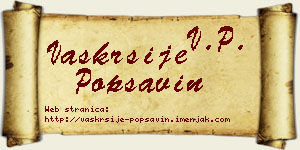 Vaskrsije Popsavin vizit kartica